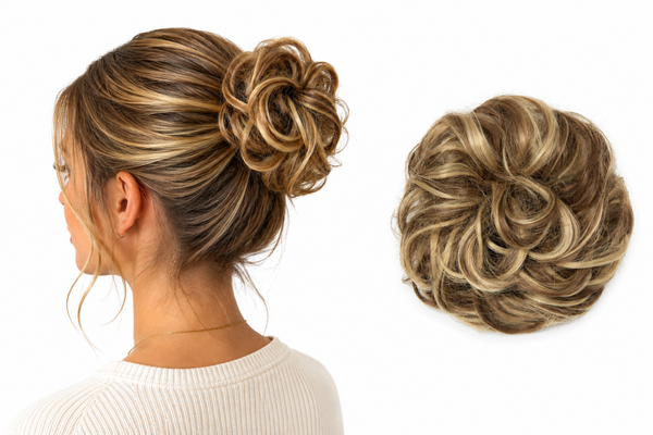 Vals Haar Scrunchie Blond Mix – Haarextensie Scrunchie / Haarwokkel – Volume Knot & Staart