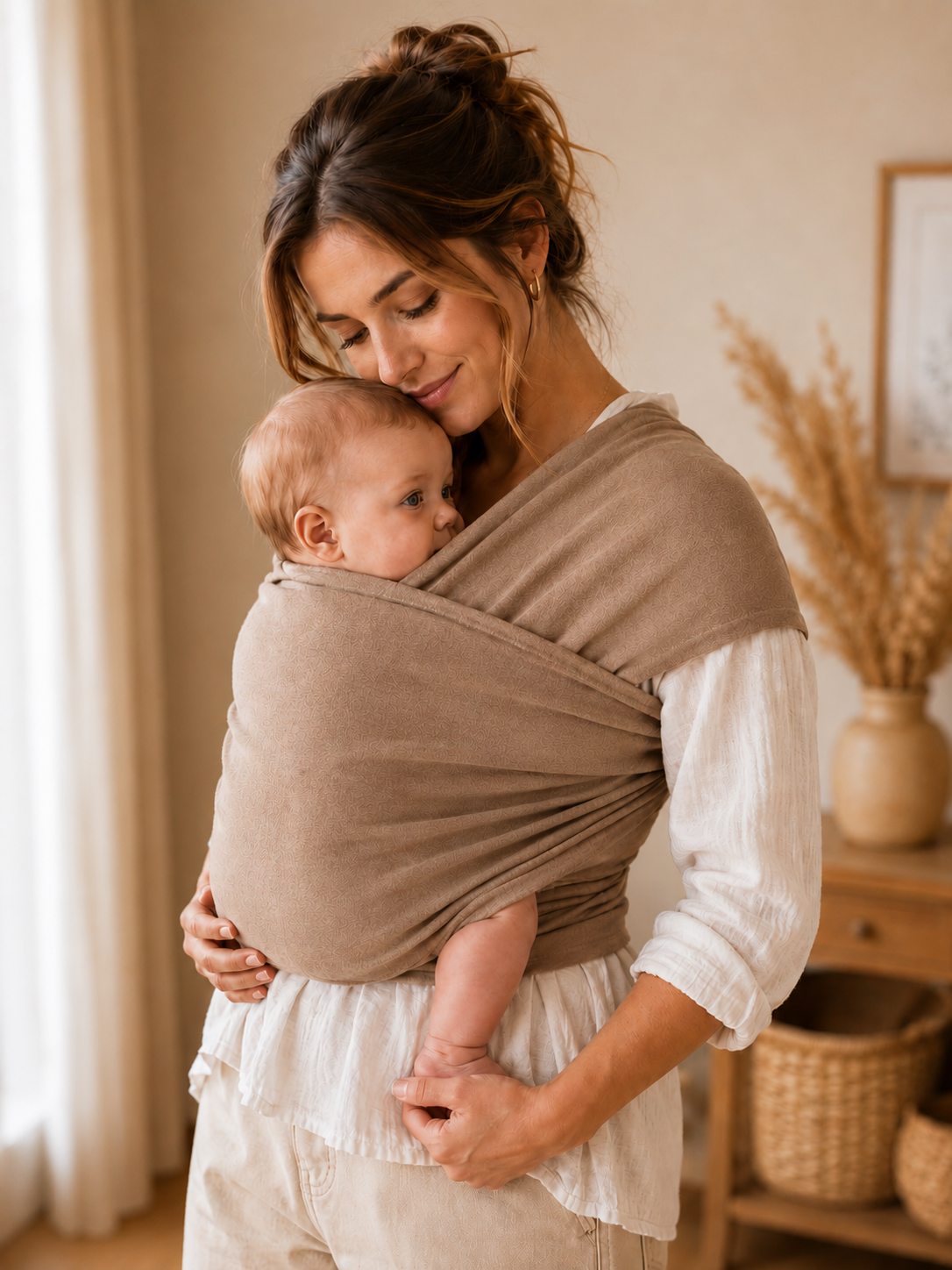 Baby Draagdoek Lichtbruin - Babywrap - Draagzak - Baby carrier - Baby 0-36 maanden - 40x480 cm