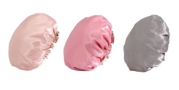 3 Stuks - Douchemuts Dames - Effen Roze Grijs - Waterproof - waterdicht