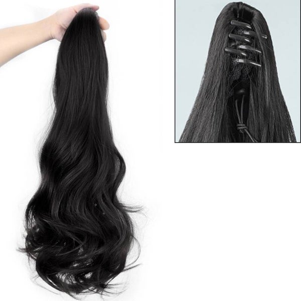 Nepstaart Ponytail Haarextensie met Haarklem – Kunsthaar – Zwart – 60 cm