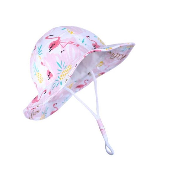 Zonnehoedje kind roze flamingo ananas baby meisje dreumes peuter (3-24 maanden)