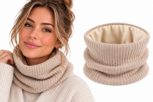 Dames Colsjaal met Velvet Voering - Beige/Taupe