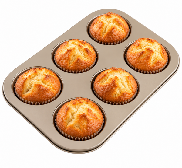 6-Vaks Muffin & Cupcake Bakvorm – Antiaanbaklaag – Ovenbestendig Bakblik