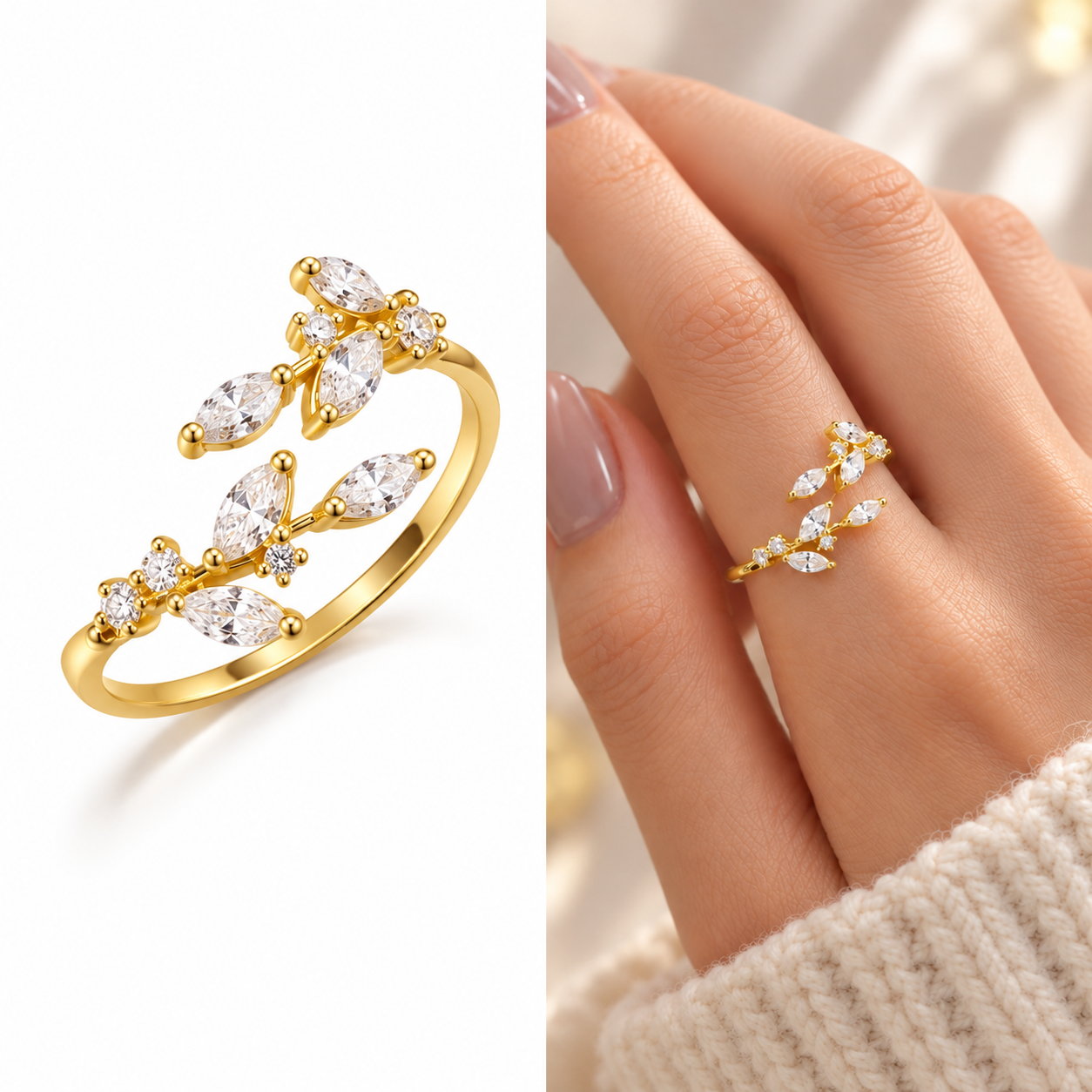 Dames Ring Goudkleurig met Zirkonia