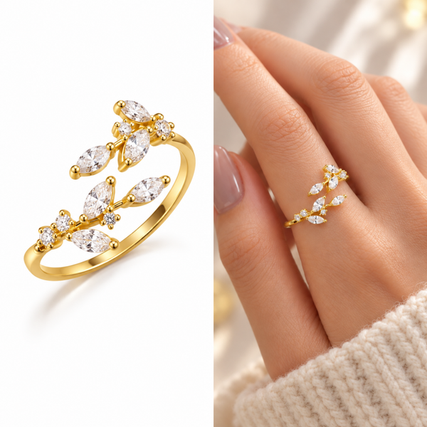 Dames Ring Goudkleurig met Zirkonia