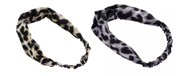 2 stuks - Dames luipaard haarbanden - grijs - beige - meiden - tieners hoofdbanden
