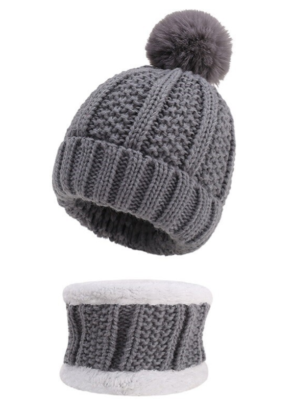 Set Muts en Colsjaal Fleece Baby – Grijs – 3-12 Maanden