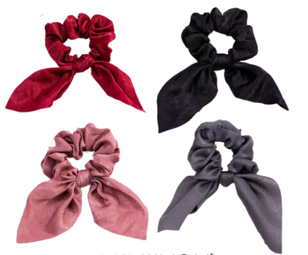 Per 4 stuks dames en meisjes haar scrunchies | bordeaux rood - oudroze - grijs -zwart