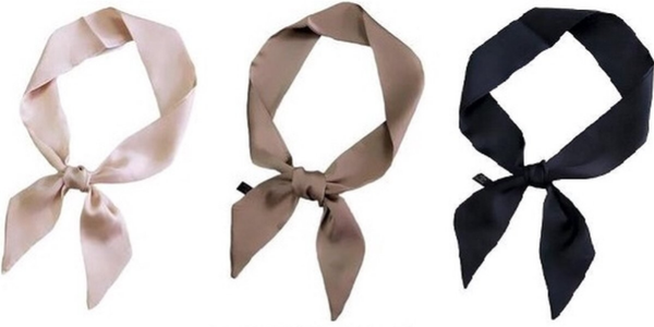 Set 3 stuks - Dames Haarsjaaltjes - Zwart Taupe Crème