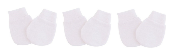 3 Paar Baby Krabwantjes - Wit Effen