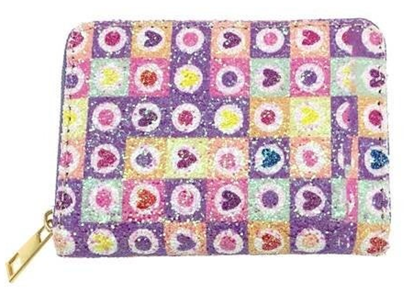 Meisjes Portemonnee - Glitters Hartjes en Cirkels