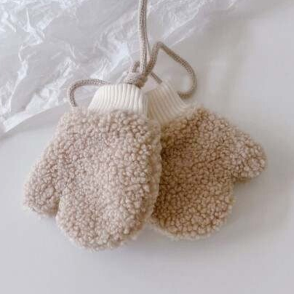 Teddy Wanten met Fleece Voering met Koord - 2-4 jaar - Zand/ Beige