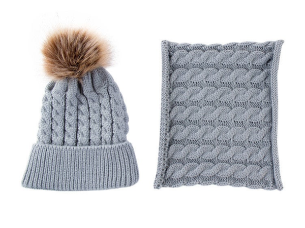 Set muts en colsjaal Baby 2-12 maanden - Grijs
