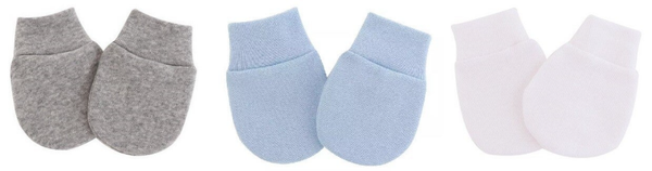 Per 3 Paar – Baby Krabwantjes voor Jongens – Blauw – 0-2 Maanden – Anti Krabwanten Newborn