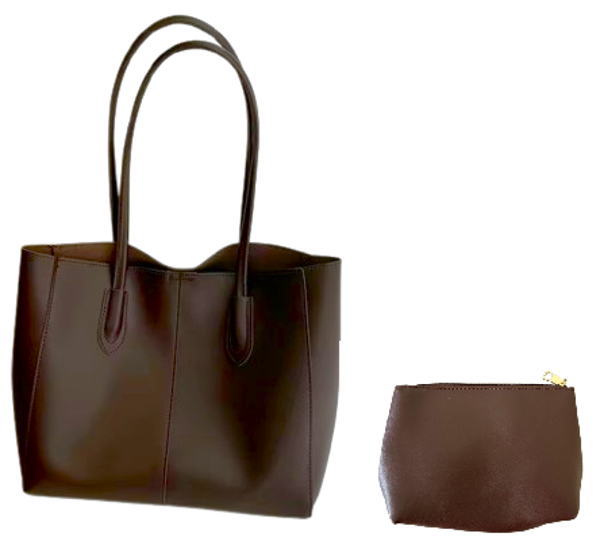 Dames Schoudertas / Shopper met Gratis Etui – Donkerbruin