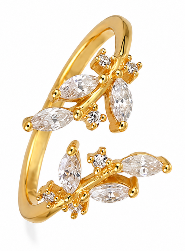 Dames Ring Goudkleurig met Zirkonia