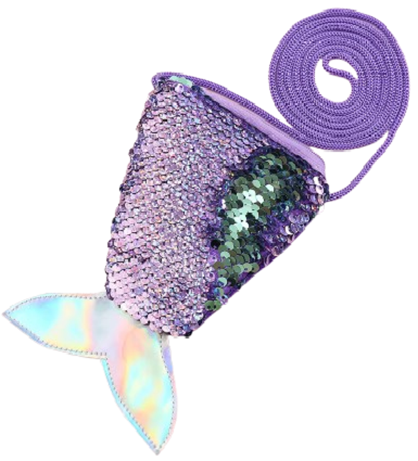 Schoudertasje Zeemeerminnenstaart - Munttasje - Paars/ Blauw