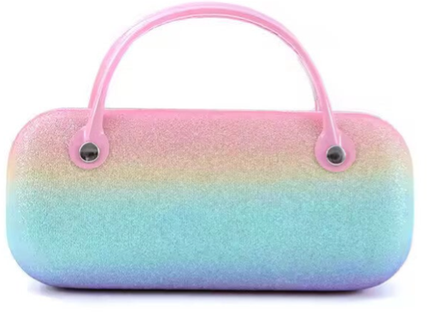 Hardcase Brillenkoker met Handvat - Kind - Regenboog Kleuren - Zonnebril doos