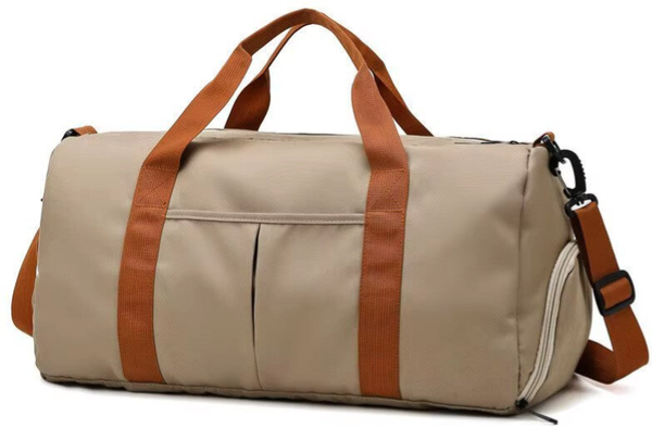 Waterproof Oxford Reistas 48×23×25cm – Sporttas met Schoenenvak – Beige