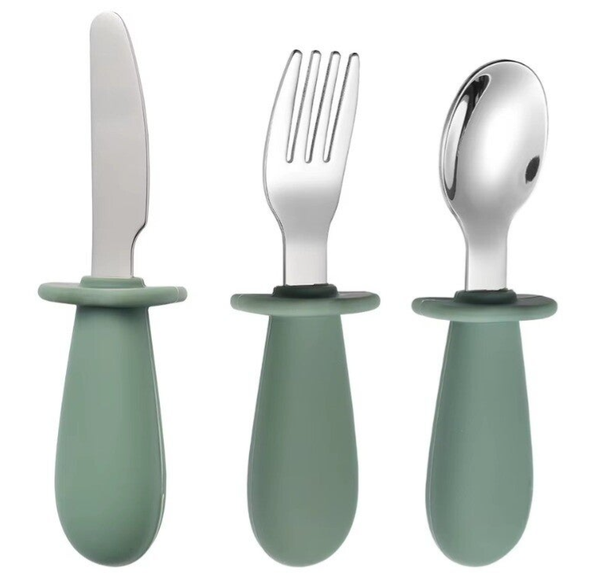 Baby Bestekset – Groen (Vork, Mes & Lepel)