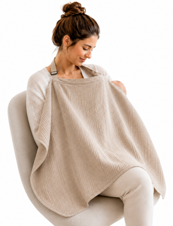 Hydrofiele Borstvoedingsdoek - Voedingsdoek - Afschermdoek - Taupe