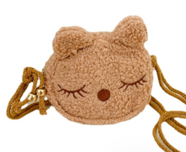 Klein Meisjes Schoudertasje Teddy - Poes - Bruin - 2-5 jaar