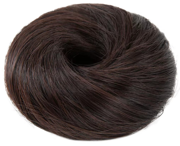 Donkerbruine Haar Scrunchie Bun – Krullende Valse Haar Donut – ⌀ 11,5 cm