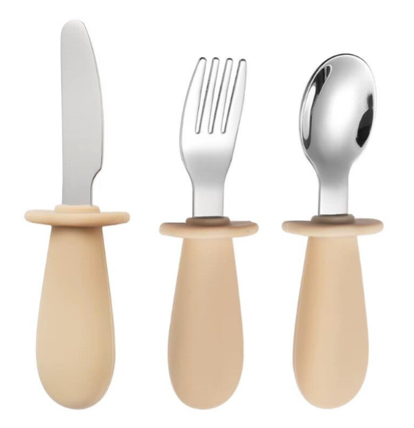Baby Bestekset – Beige (Vork, Mes & Lepel)