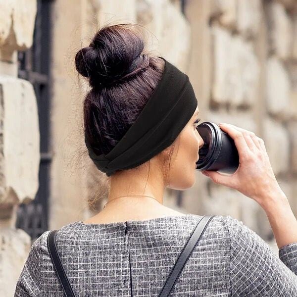 4 Stuks Haarband Dames Met Gekruiste Knopen - Zwart, Koffie, Wit, Crème - Haaraccessoires Voor Dagelijks Gebruik