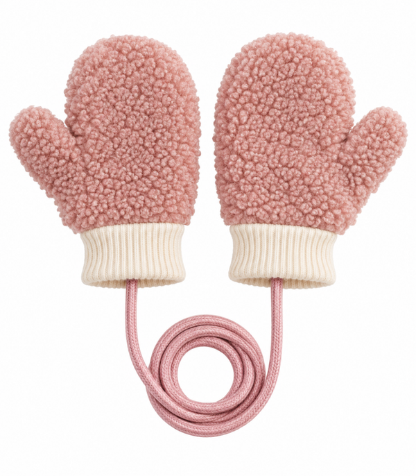 Teddy Wanten met Fleece Voering met Koord - 2-4 jaar - Roze