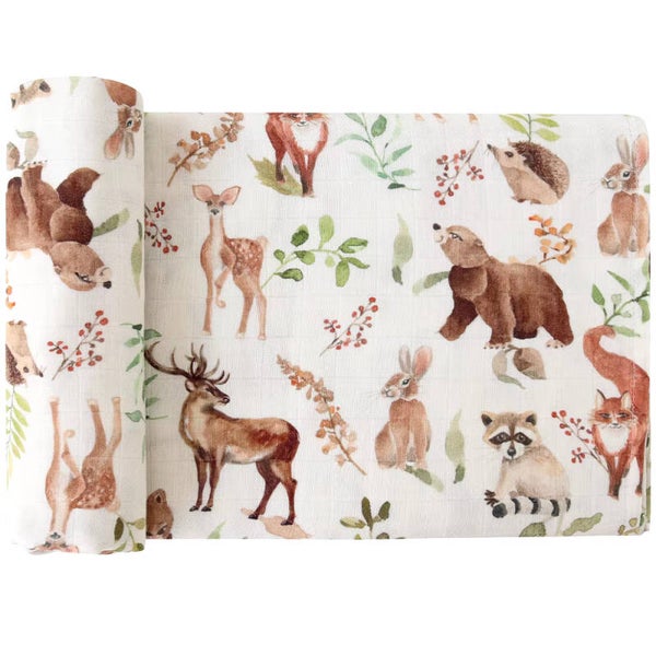 Hydrofiele doek XL - 120x120 cm - Inbakerdoek Bamboe - Katoen - Eland Vosje Wasbeer