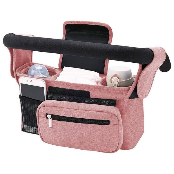 Universele Kinderwagen Organizer - Compacte Tas Buggy - Roze - Box Tas - Box organizer