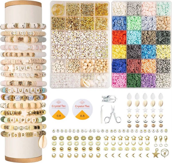 Luxe DIY Sieraden Maakset – 8000+ Kralen, 24 Kleuren - Armband & Oorbellen Set