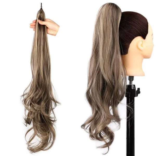 Nepstaart Ponytail Haarextensie Golvend – Bruin/lichtbruin/Blond – 80 cm – Extra Volume