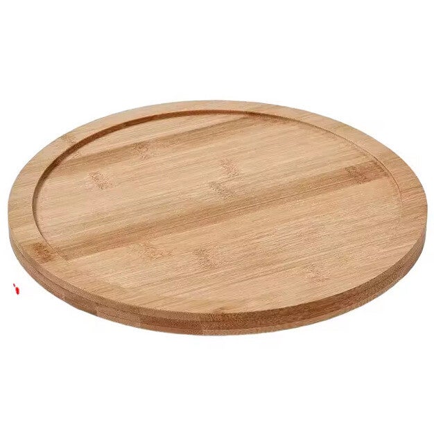 Draaiplateau 30 cm – Bamboe – Rond Serveerplateau met Opstaande Rand – 360° Draaibaar