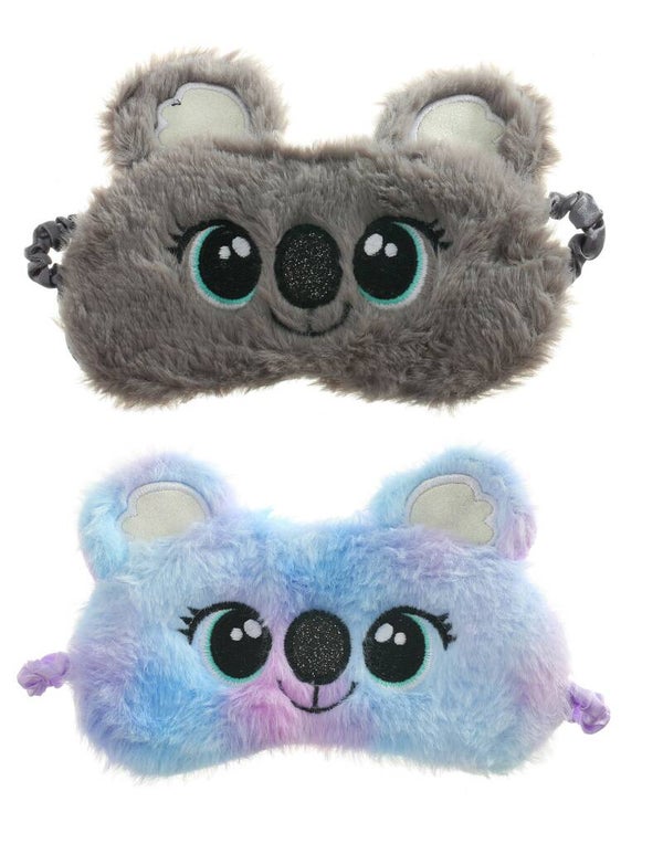 2-pack Koala Slaapmaskers kind - Grijs Paars - Vanaf 5 jaar