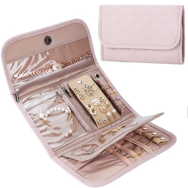 Sieraden organizer - Reizen - Sieraden tasje - Poederroze