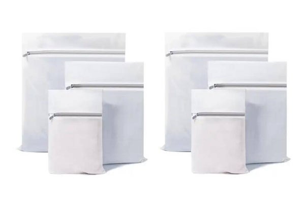 6 Stuks - Waszakken met Rits - Wasnetten Set Wit - Verschillende Formaten