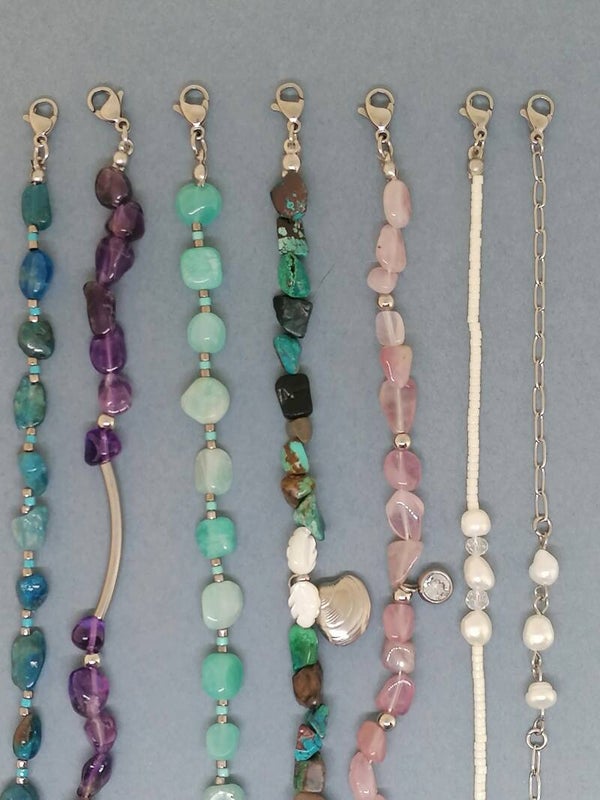 Armbanden met onregelmatige edelstenen (RVS)