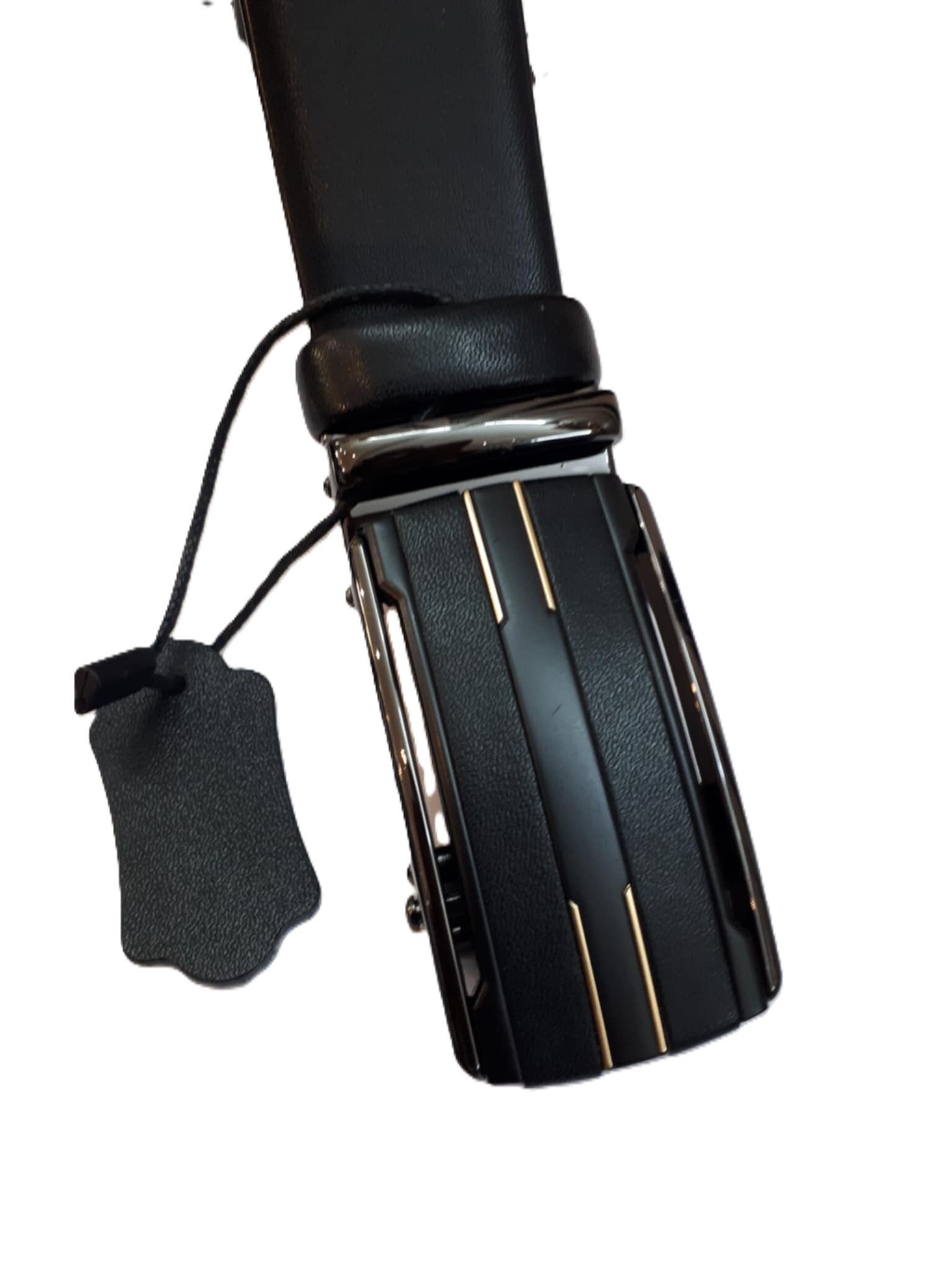 Leder heren riem met automatische gesp Black ref. F-2051 /003