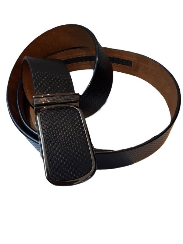 Leder riem met automatische gesp zwart ref. F1801/0017