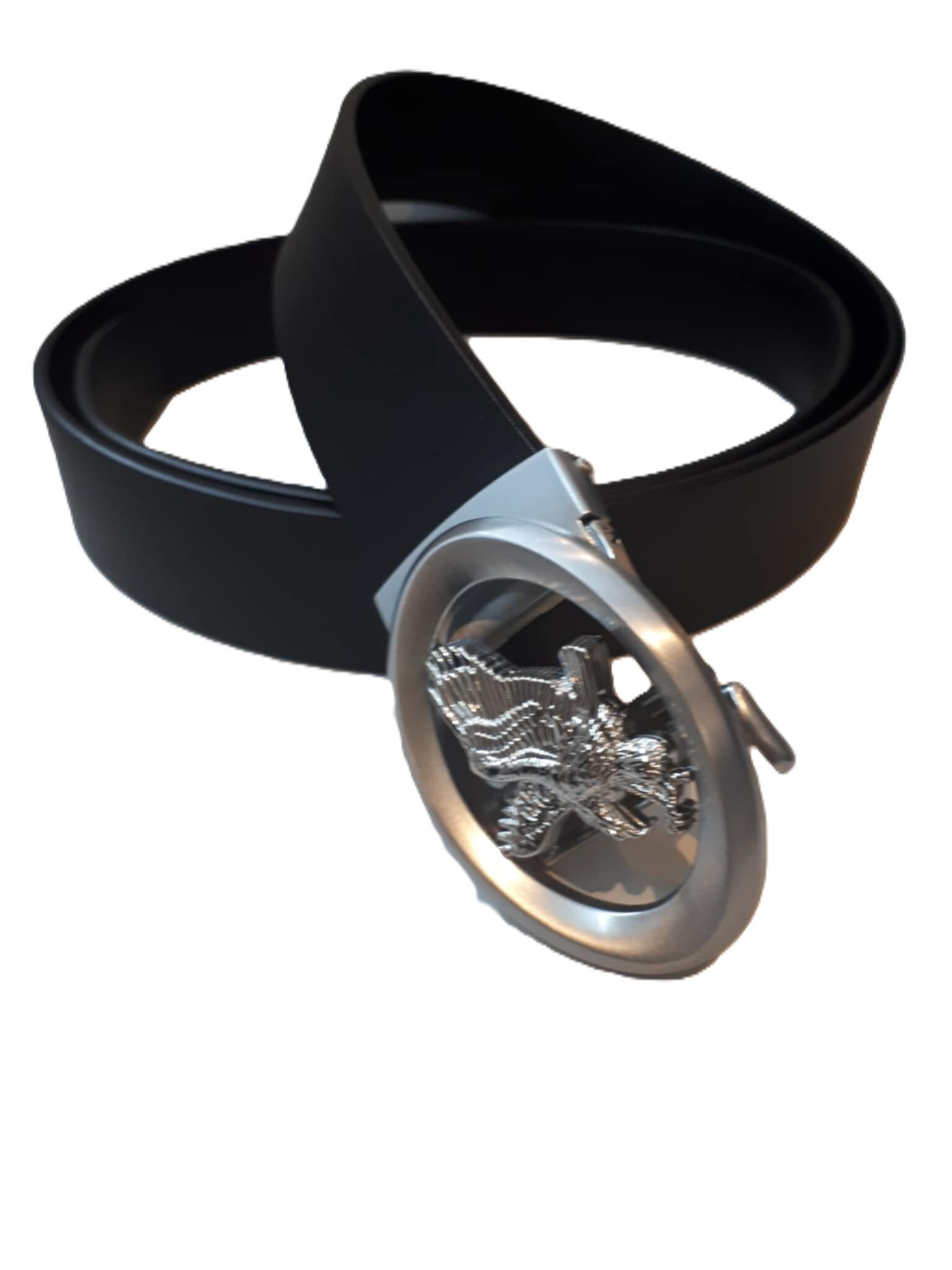 Leder heren riem met automatische gesp black ref. F-1910/008