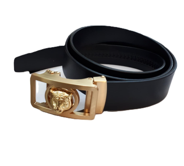 Leder riem met automatische gesp zwart ref. F-1910 /0025