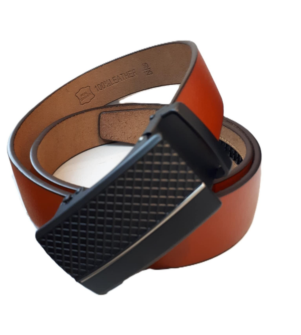 Leder riem met automatische gesp bruin ref. B/0045