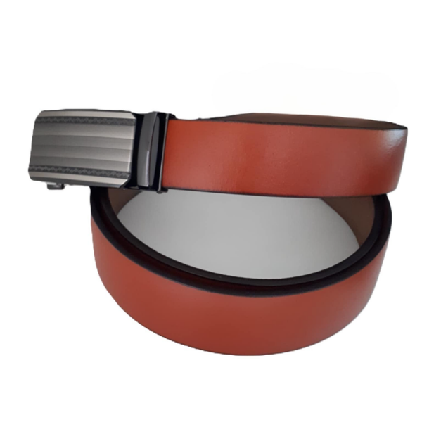 Leder riem met automatische gesp bruin ref. B /0038
