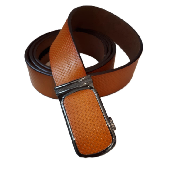Leder riem met automatische gesp bruin ref. F-1801 /0041
