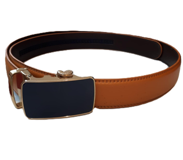 Leder heren riem met automatische gesp licht bruin ref. F-308 /0013