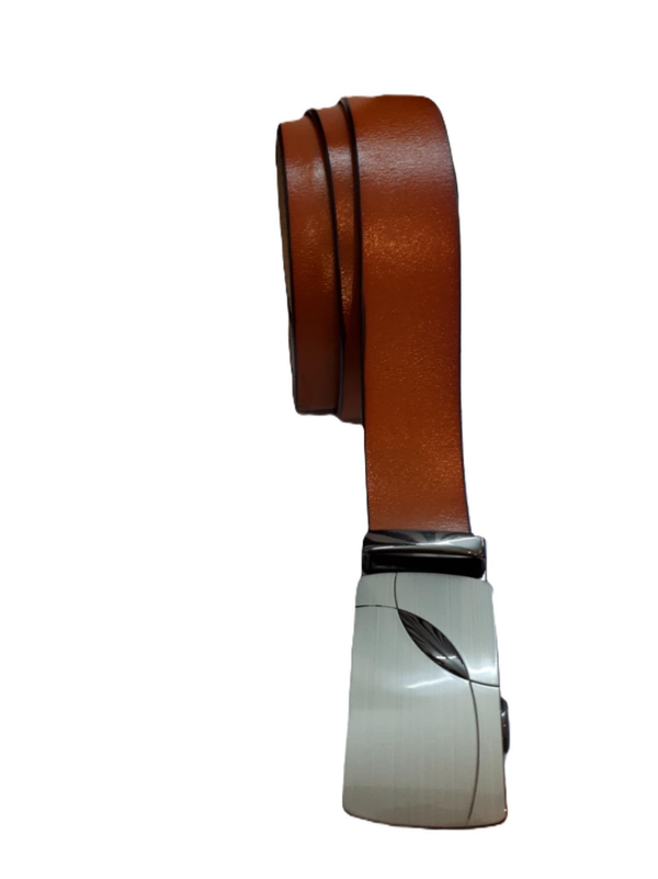 Leder riem met automatische gesp bruin  ref. N-507/0028