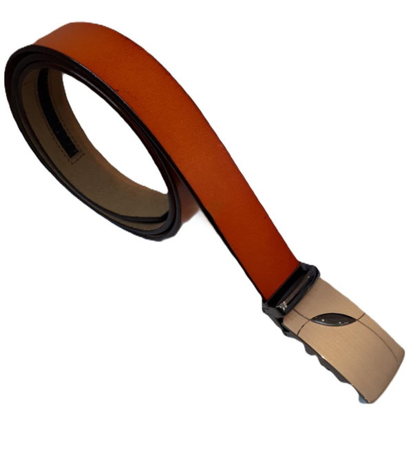 Leder riem met automatische gesp bruin ref. N-507 /0036