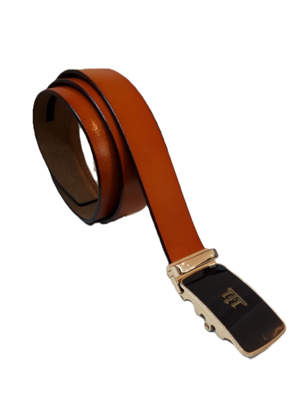 Leder riem met automatische gesp bruin ref. N-507 /0031